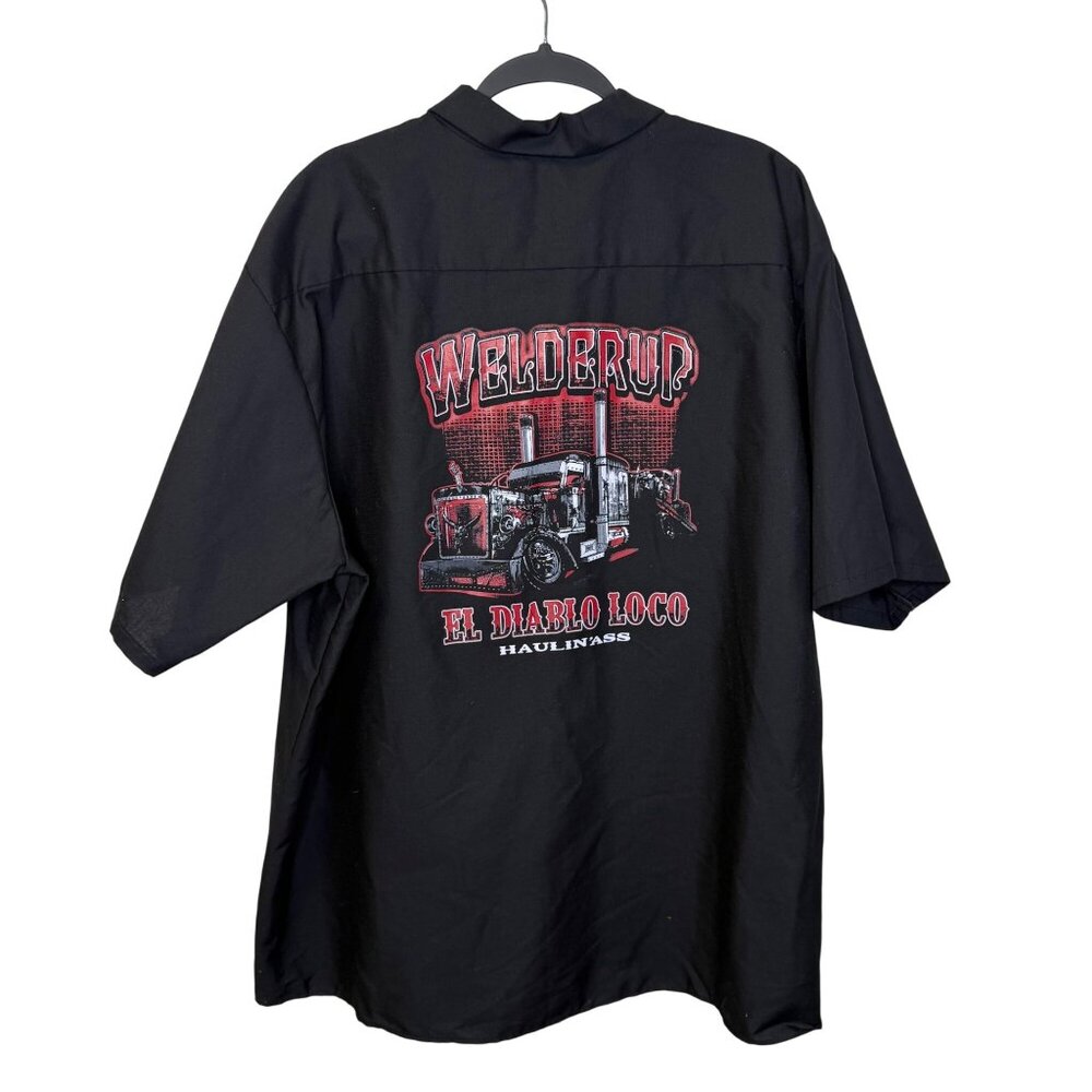 NWT RedKap Welderup El Diablo Loco Mechanic Workshirt Black Button-Up 3XL Mens
